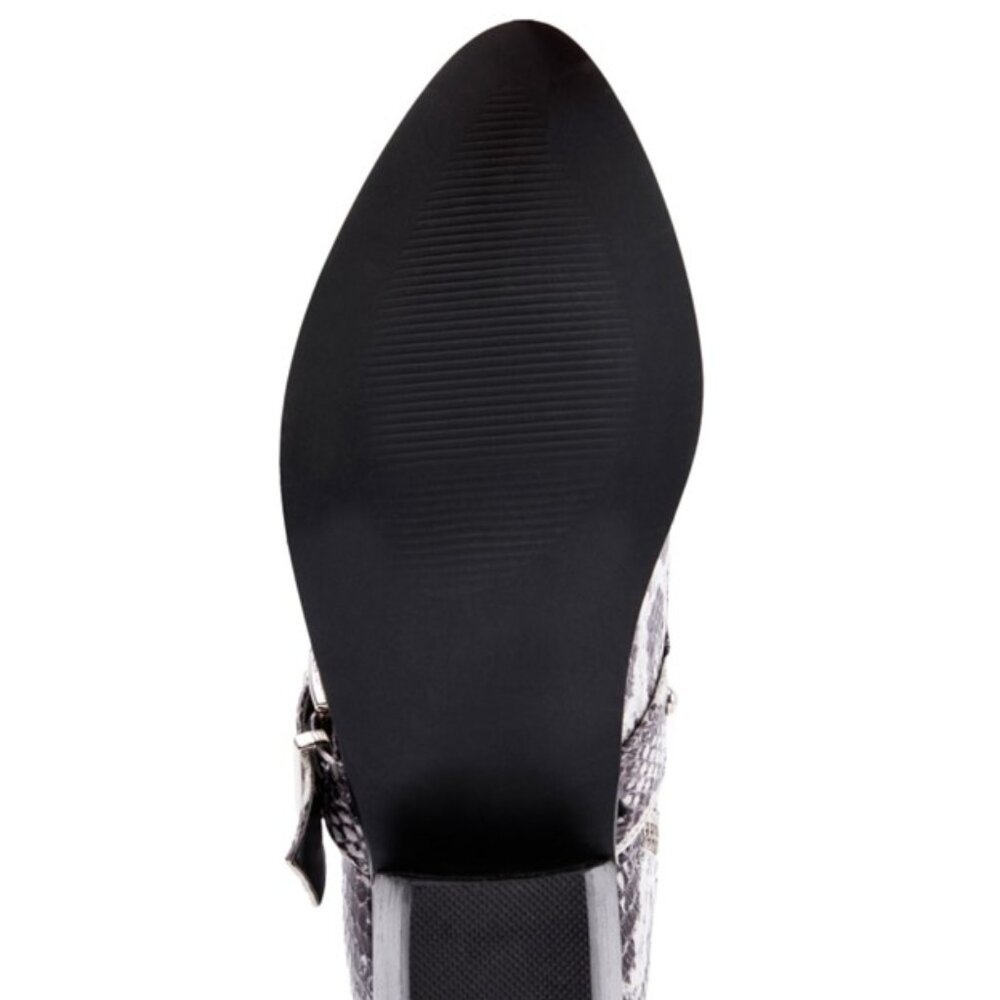 NIB [JANE AND THE SHOE] Cindy Snakeskin Pointed Ankle Booties Women's Sz 6.5 - Picture 6 of 11